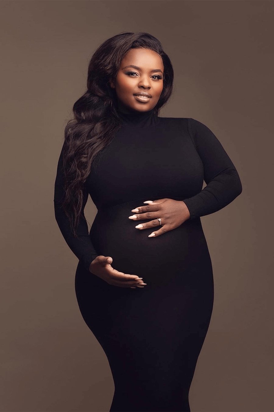 Maternity Black Dress - Nursing Friendly/Zipper Drawstring – Angel Maternity  USA